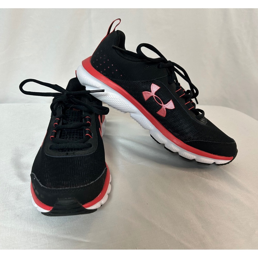 Under Armour Charged Assert 8 Women's 8.5 Running Shoes Black Red 3021972-003